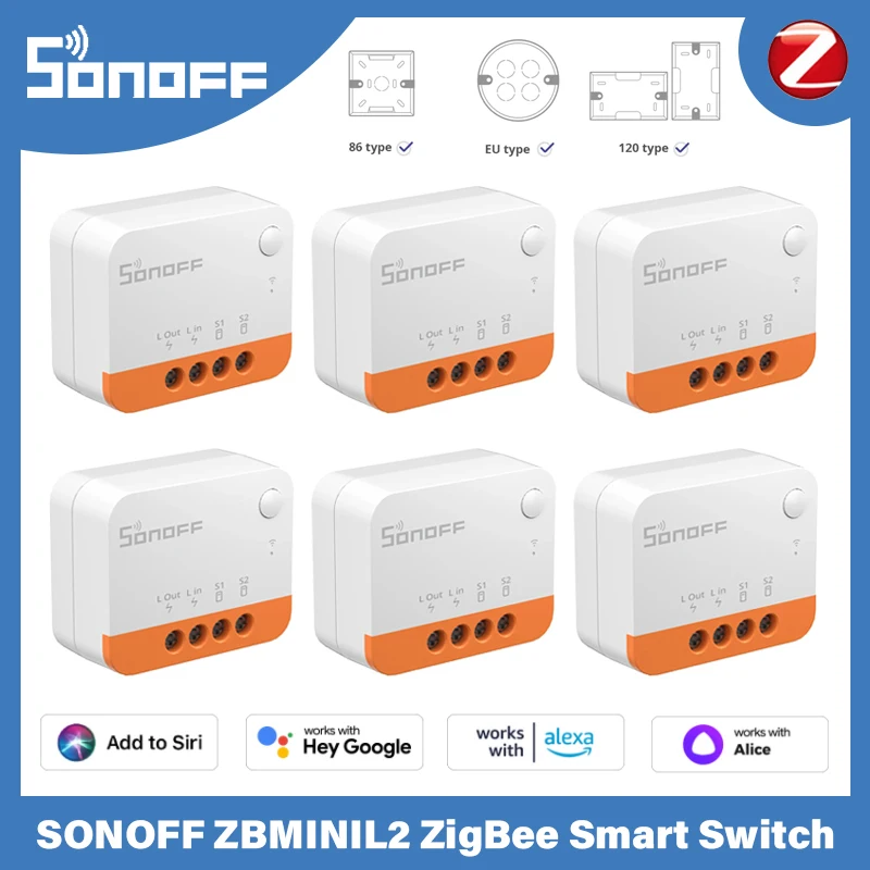 

SONOFF ZBMINIL2 Smart Switch No Neutral Wire Require Smart Home 2 Way Work with ZigBee Gateway Hub eWeLink App Alexa Google Home