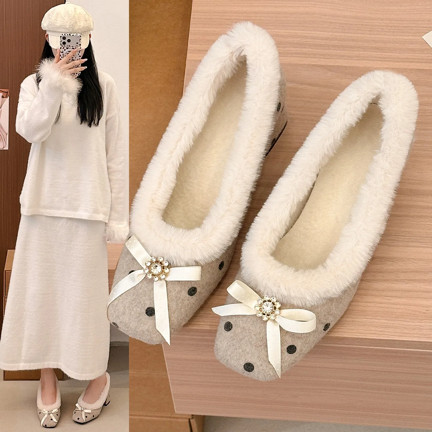 New Brand Women Flats Soft Ballet Shoes Slip on Loafers Soft Moccasins Tabi Ninja Casual Shoes Mujer Ladies Shoes Bow Knot Mujer