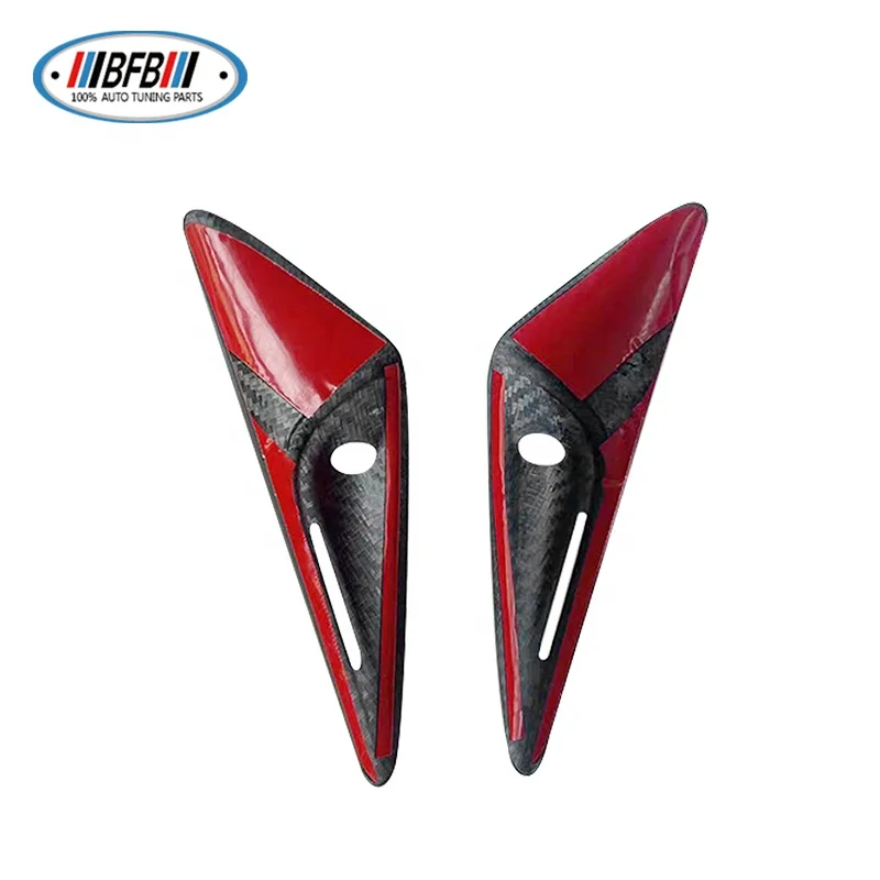 غطاء كاميرا جانبية مصد فتحة تهوية جانبية من ألياف الكربون بالكامل لطراز Tesla X 2023+