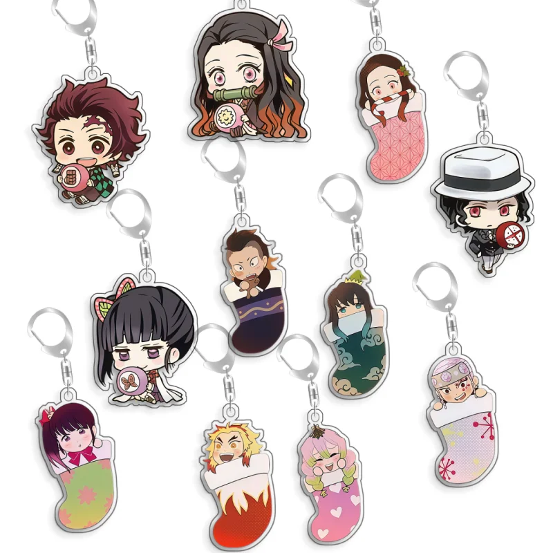 Llavero de Acrílico con Diseño de Anime de Demon Slayer, Genya Shinazugawa, Tsuyuri Kanao, Rengoku Kyojuro, Hecho a Mano, 5cm, Regalo