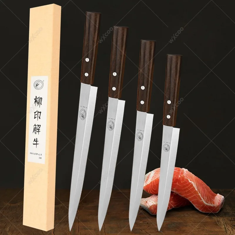 

Japanese Chef Cooking Knife for Cutting Salmon Professional Cooking Sushi Knife Salmon Slicing Knife Santoku Knives Fish Knives