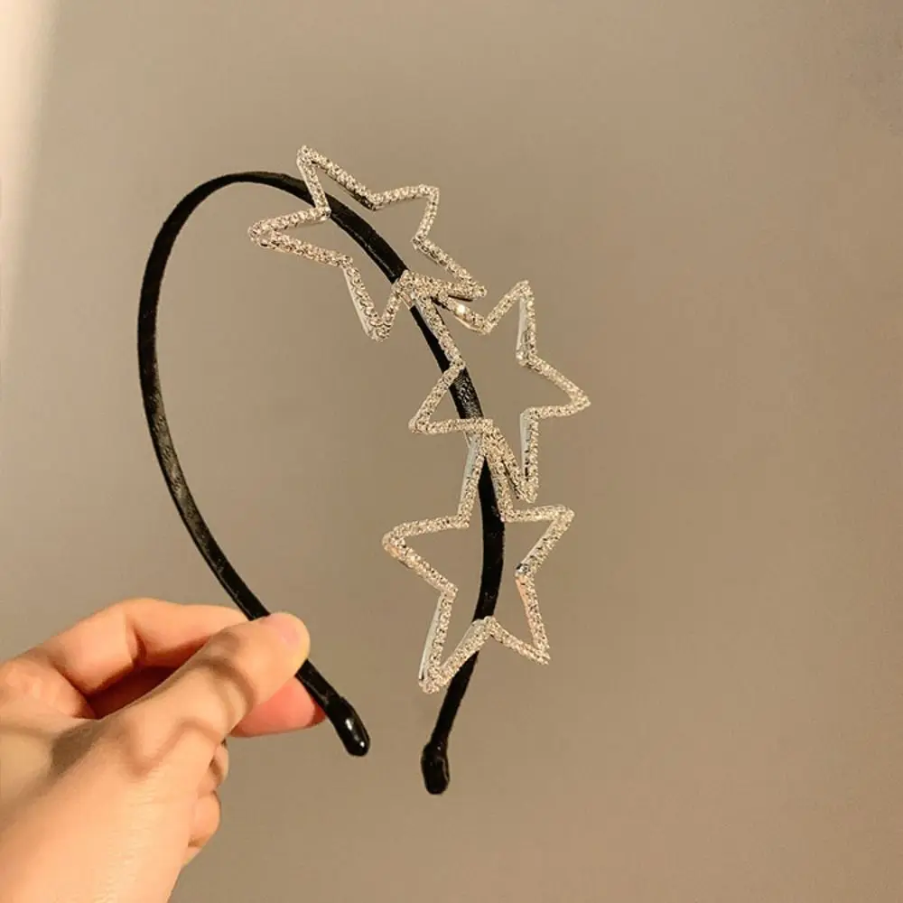 

Delicate Diamond Star Headband Y2K Thin Pentagram Hairband Zinc Alloy Korean Style Star Hair Hoop Lady