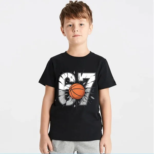 67 كرة القدم ستة سبعة 6 7 ميمي كرة السلة 67 الأولاد موضة تي شيرت Y2k الرياضة قائلا المحملة أبناء عيد ميلاد الجدة هدية قصيرة الأكمام