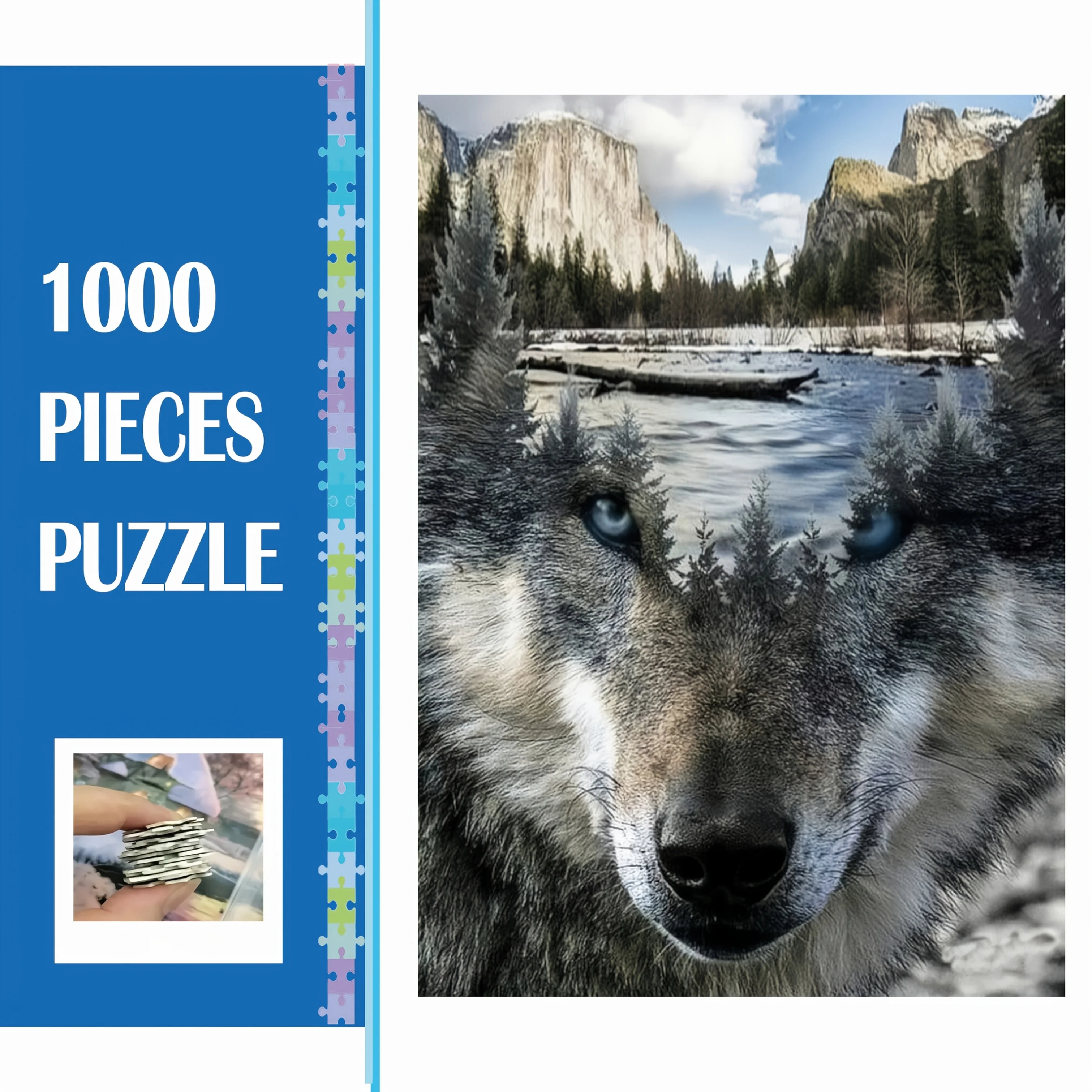 1000pcs of coyote, puzzles, challenging DIY brain games, cardboard puzzles, interactive game gifts for adults and families, DI
