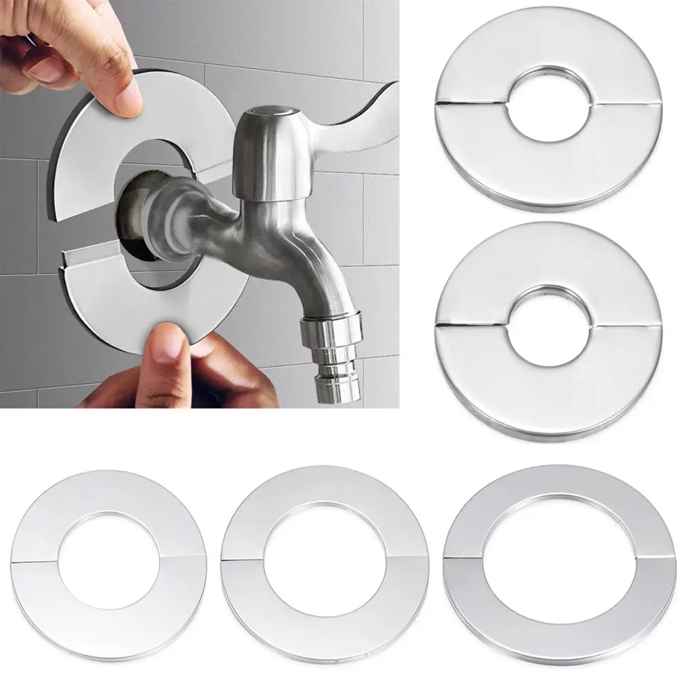 1Pcs Self-Adhesive Shower Faucet Decorative Cover Stainless Steel Pipe Covers For Wall Faucet Accessories