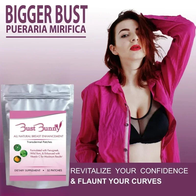 BUST BUNNY Clinical Strength Breast Augmentation Supplement, Transdermal Patches Produced in the USA, Safe and Effective