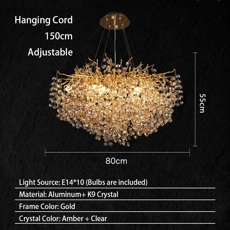 Moderne woonkamer LED kristallen gouden grote kroonluchter keuken lange hanglamp restaurant eiland hanglamp luster armatuur