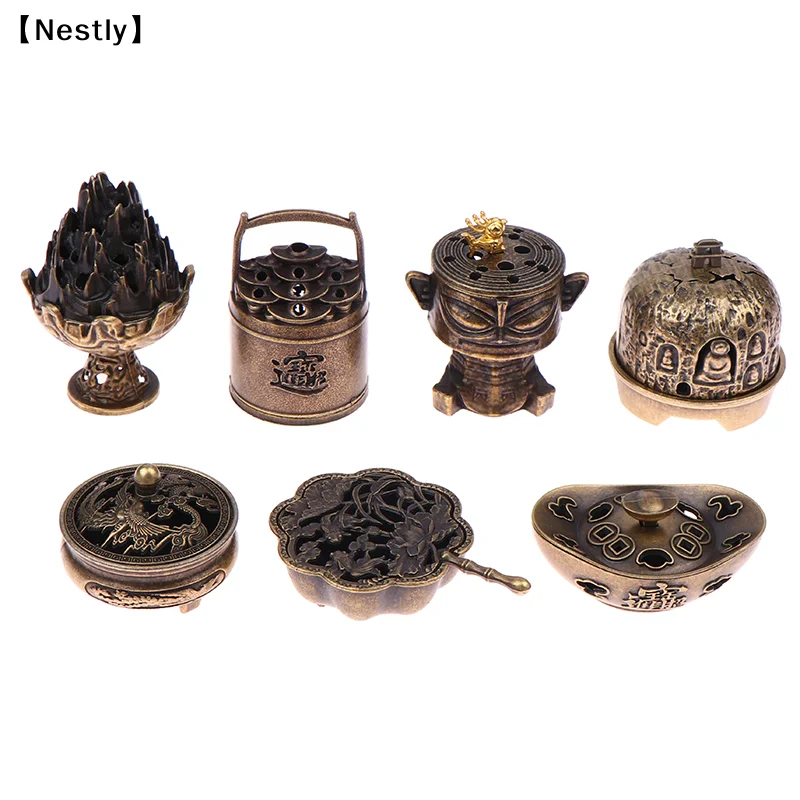 Brass Incense Burner,Metal Aromatherapy Holder,Unscented,Ideal For Yoga Meditation,Bedroom Ambiance,Home Decor〔Nest〕