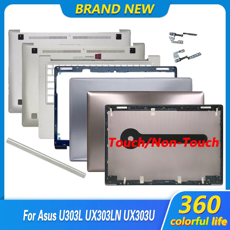 Original novo lcd capa traseira para asus ux303l ux303 ux303la ux303ln moldura frontal palmrest inferior caso dobradiças capa não/com toque