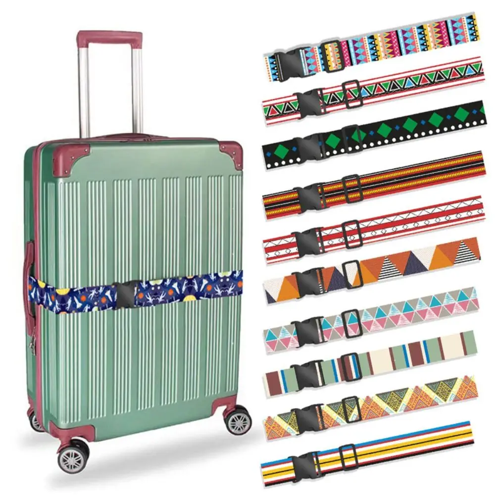 Multicolor Luggage Belts 5*180cm Ethnic Style Baggage Bunding Strap Travel Supplies Reinforce Suitcase Accessories Travel