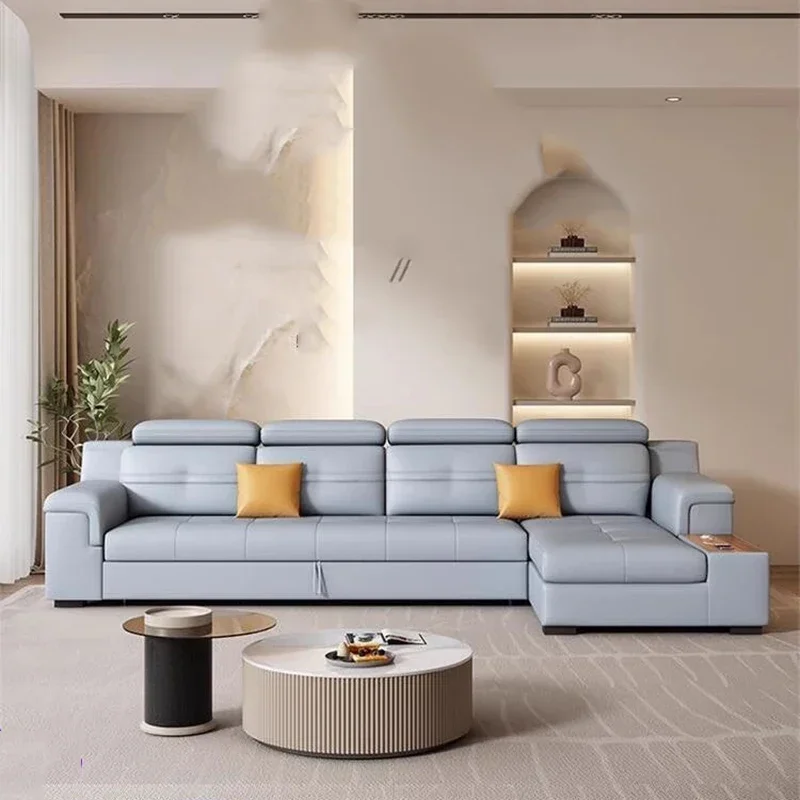 Designer Leather Living Room Sofas Couch Lazy Office Luxury Lounge Sofas Multifunctional Decor Divano Lounge Suite Furniture