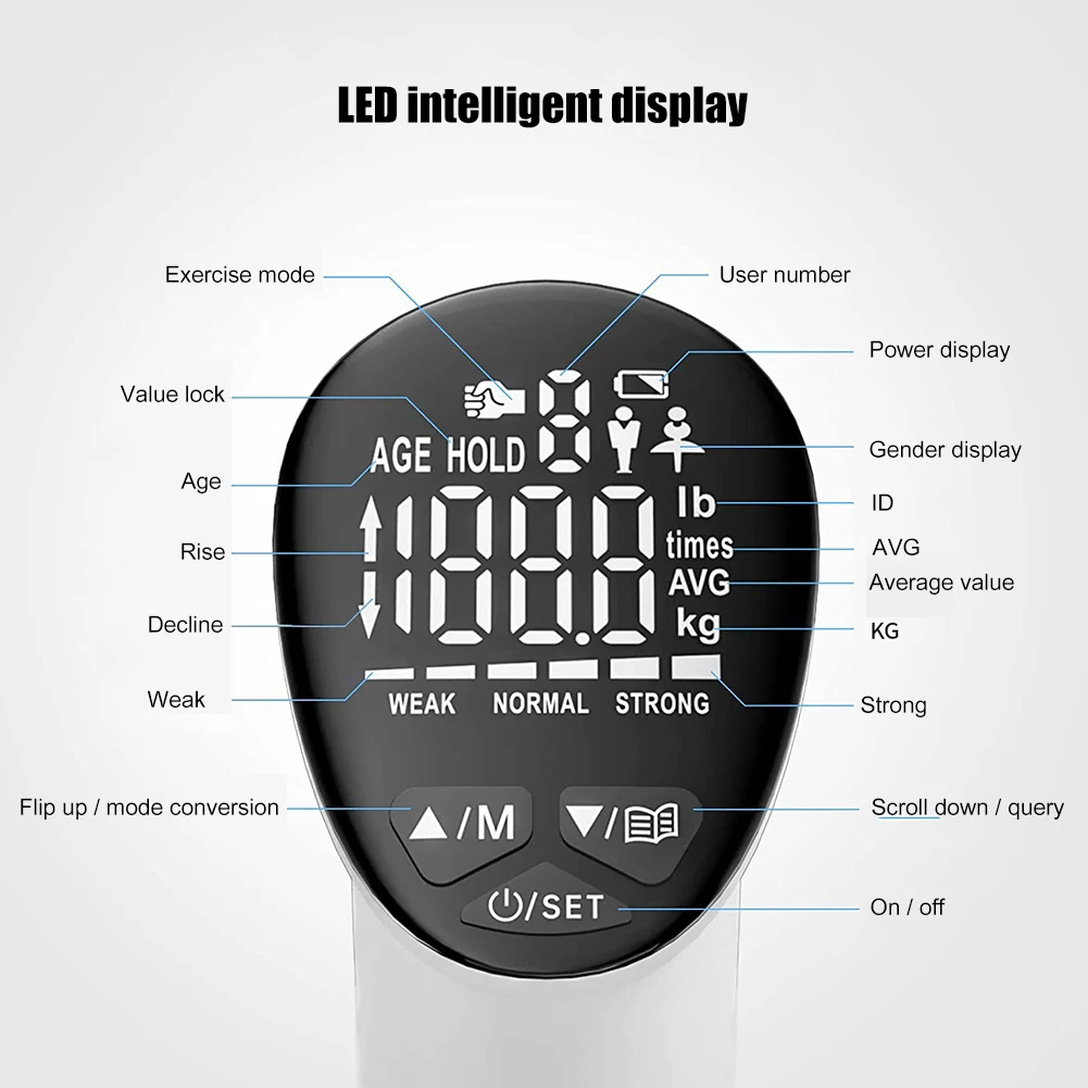 LED dijital elektronik el kavrama güç gücü eğitmen Tester el dinamometre profesyonel spor aksesuarları