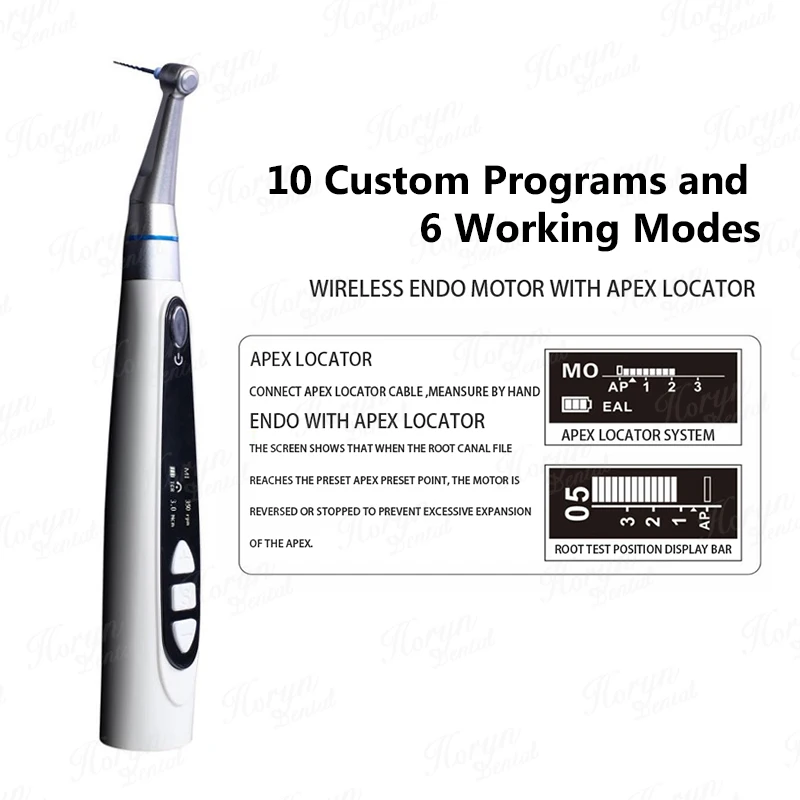 2 In1 den tal Instruments Cordless Endodontic LED Rotary Files Endo Motor 1:1 Contra Angle With Built in Apex Locator