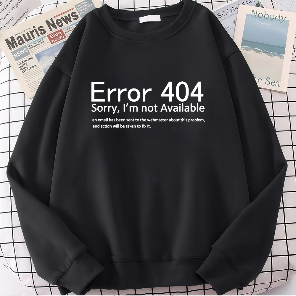 404 Fehlercodierung Hoodies Geek Programmierer Pullover Rundhalsausschnitt Mode Ganzjährig Tägliche Sweatshirts Sportoberteile Herrenbekleidung Neu