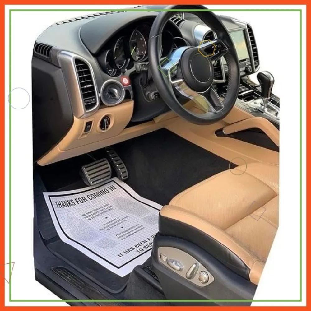 

Heavy Duty Reinforced Plastic Coated Disposable Automotive Floor Mats, Case of 250 Premium Quality