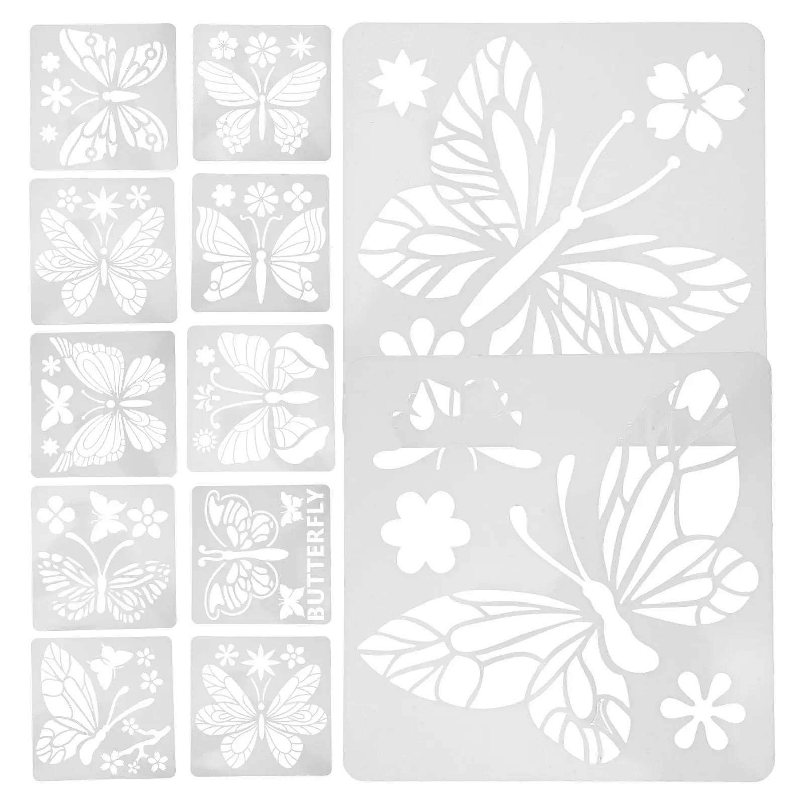 24Pcs Painting Stencils Reusable Eco-Friendly Drawing Templates for Adults DIY Creative Art Project Butterfly Hollow