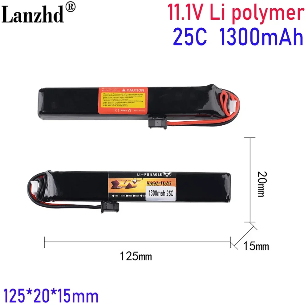 Batterie au lithium pour jouet, odorélectrique, balle molle, polymère, modèle d'avion, 1300mAh, 11.1V, 25C, 5520122