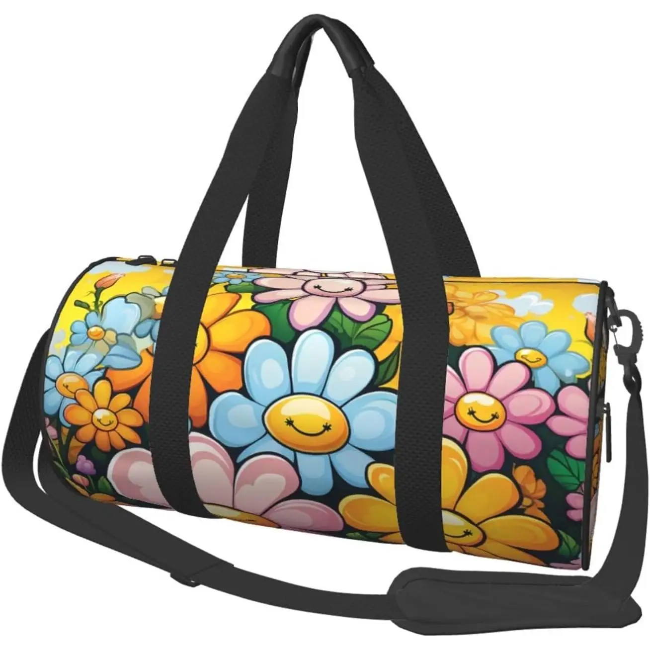 

Спортивная сумка с милыми цветочными узорами, дорожная сумка для мужчин и женщин, дорожные сумки с отделением для обуви, легкие сумки для ночевок