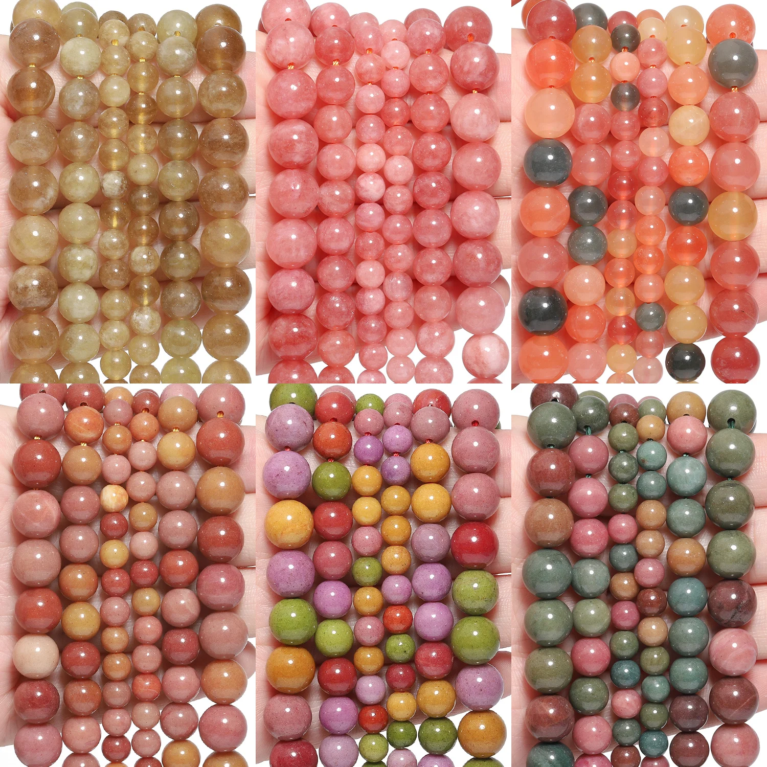 6mm 8mm10mm Natural Jade Beads Round Loose Spacer Beads for Jewelry Making Diy Beading Crafts Accessories Wholesale