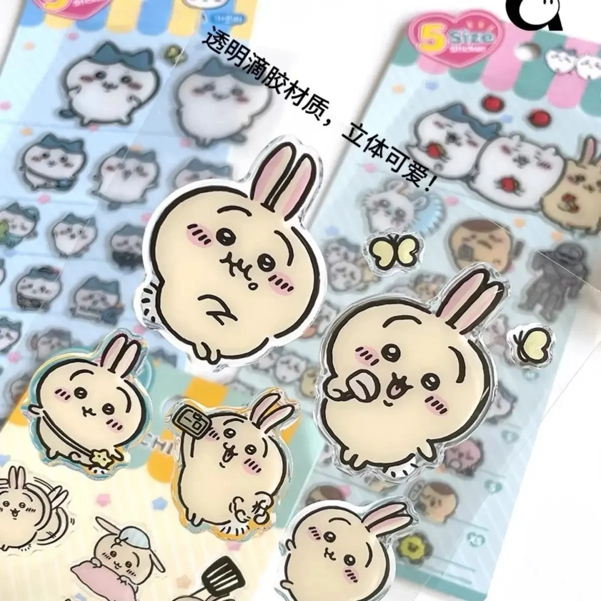 Yiji Usagi Hachiware 3D-Harz-Aufkleber, Niedliche Anime-Charakter Laptop- & Handy-Dekor-Sticker, Kreatives Geschenk – Detail 4