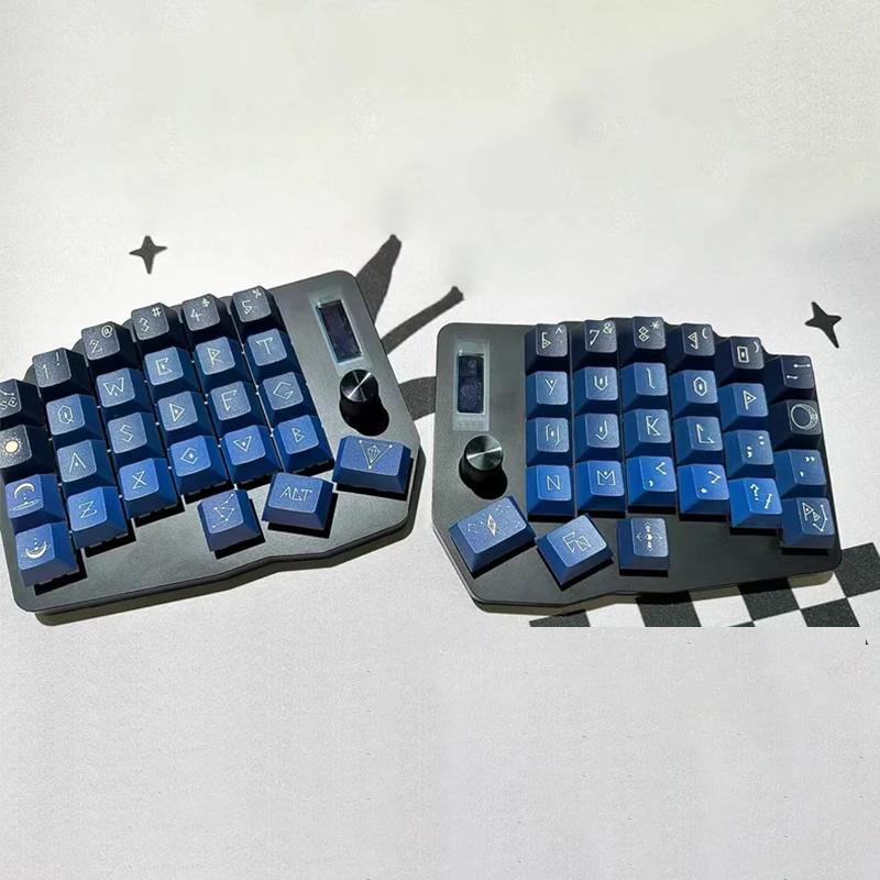 54 Split Keyboard 2.4G Single-mode VIA Key Change Hot-swappable Keyboard Customized with Screen Split Gaming Office Keyboard