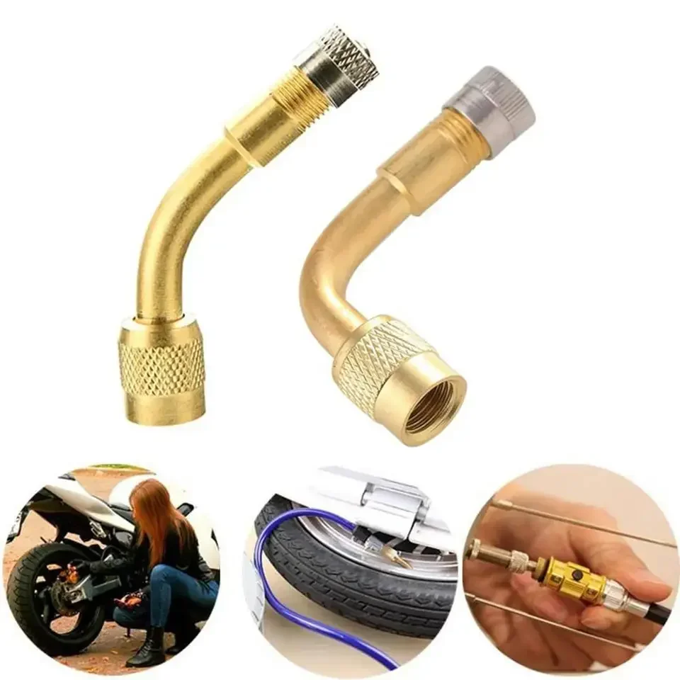 45/90/135 Degree Motorcycle Car Angle Brass Air Tyre Valve Extension Adaptor Schrader Valve Stem Wheel Tires Parts