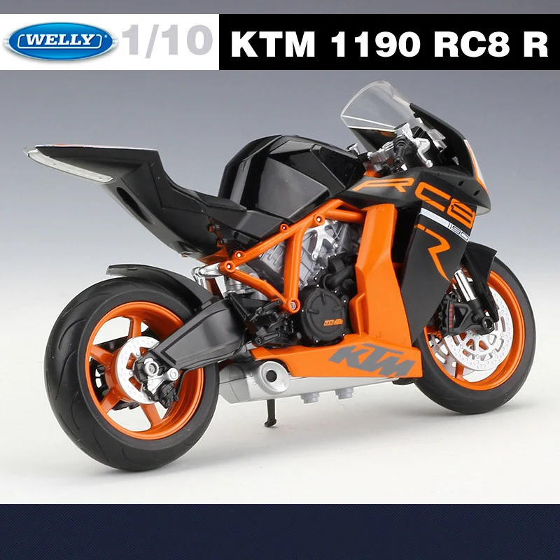 WELLY 1:10 KTM 1190 RC8 R Alloy Racing Motorrad Modell Metall Spielzeug Street Cross-country Motorrad Modell Sammlung Kinder spielzeug Geschenk