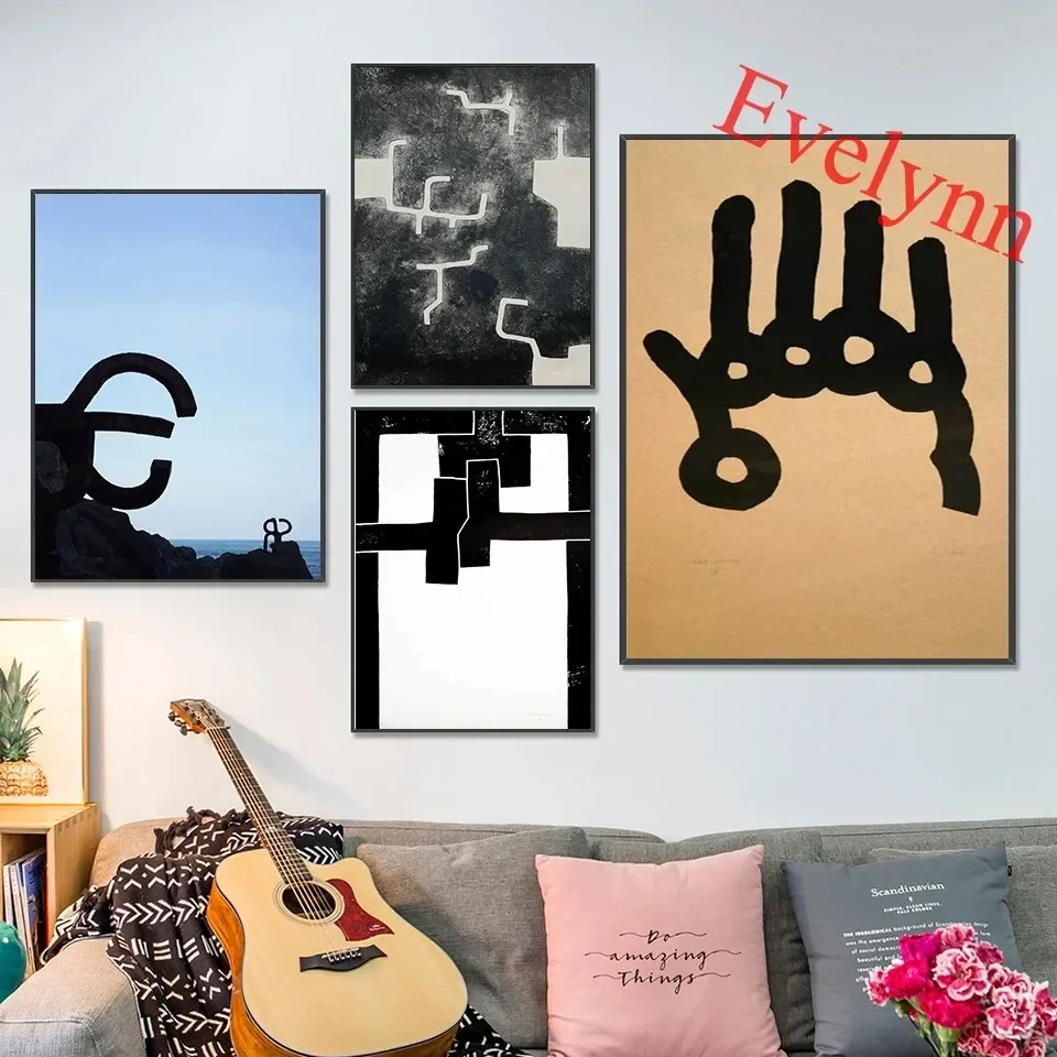 Eduardo Chillida Galerie Maeght-impresiones de exposición, lienzo artístico de pared, póster de galería Derriere Le Miroir 1973, decoración abstracta para el hogar