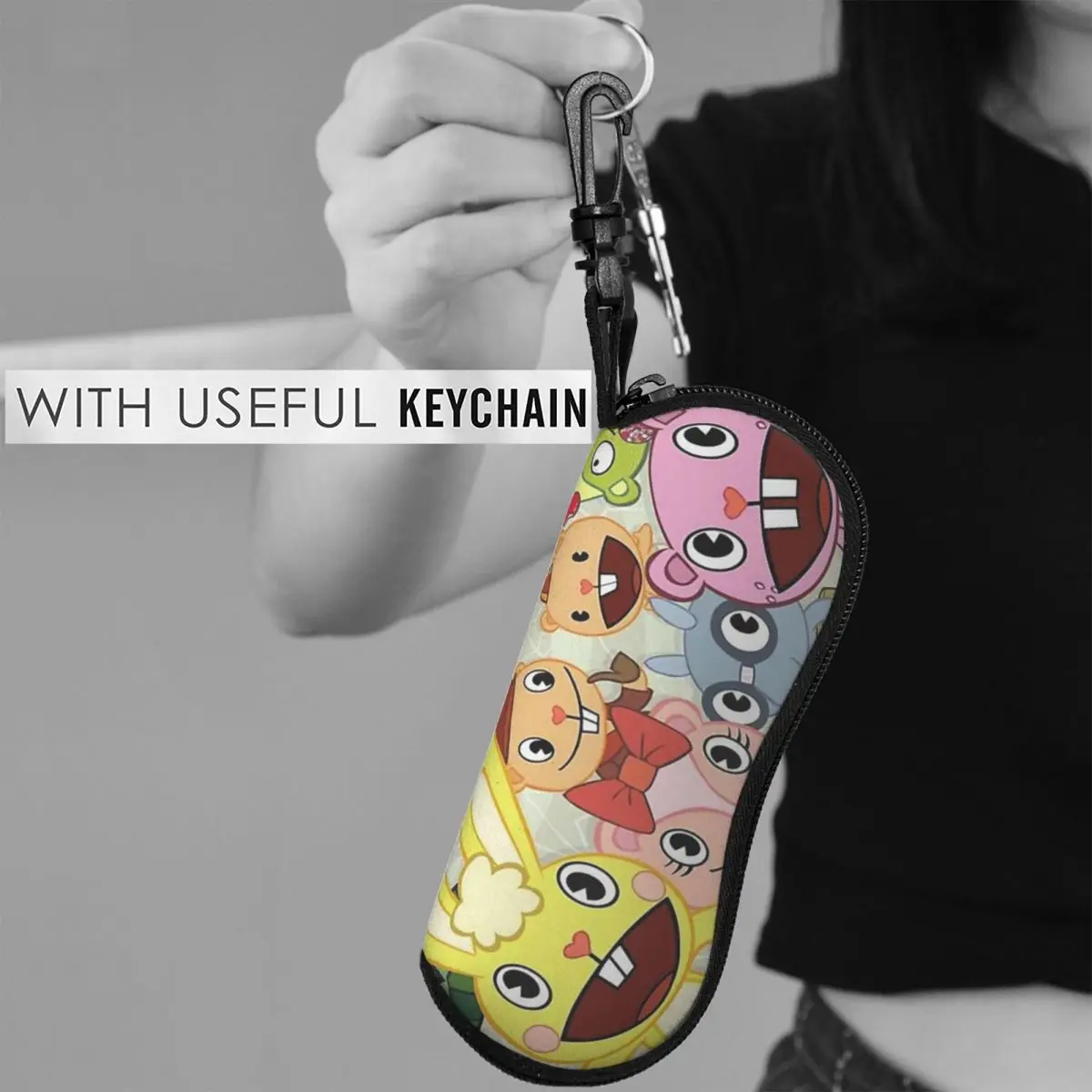 해피 트리 프렌즈 쉘 안경 케이스 휴대용 선글라스 박스 여성 남성 소프트 안경 가방 파우치