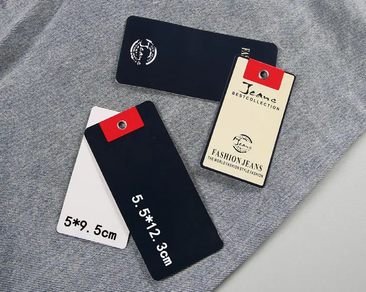 Jeans General Hangtag Custom Clothing Pants Hanging Tags Buckle Tags Customized Logo Paper Cardboard Cards Fashion Labels view 6