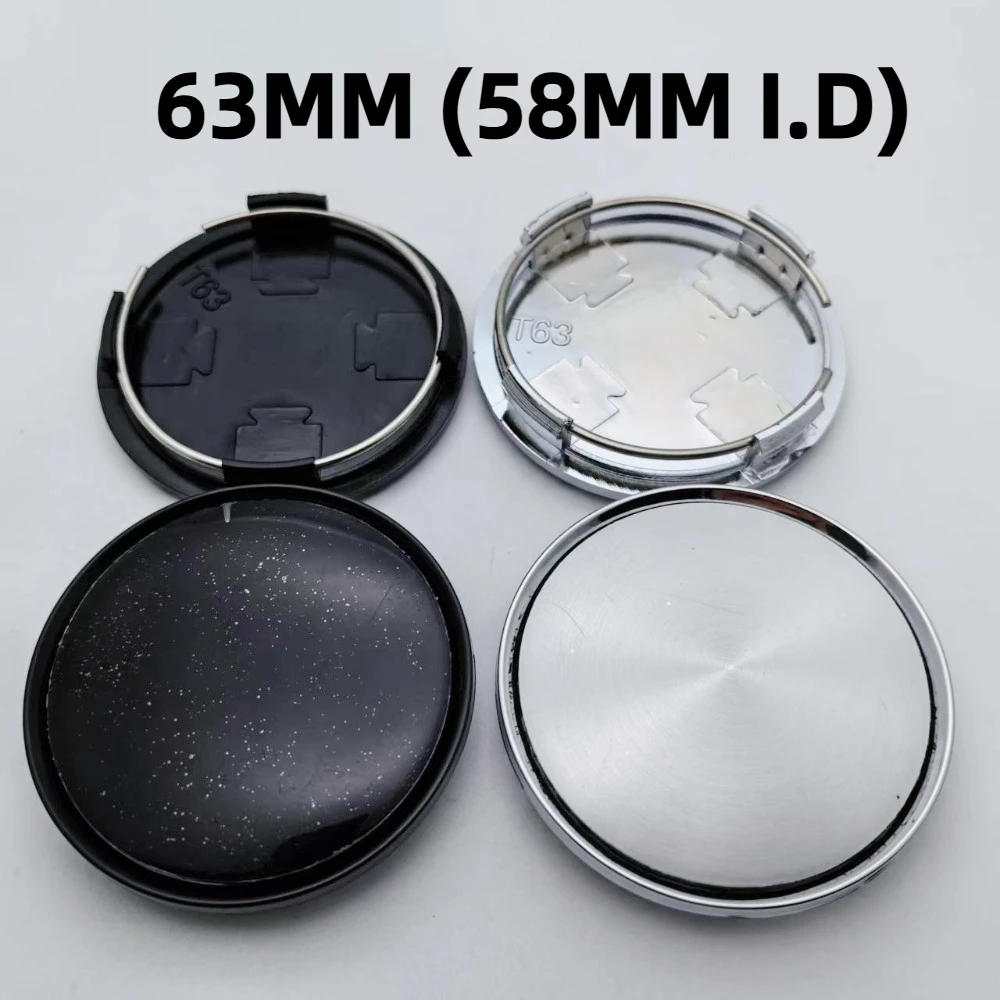 

4pcs 63mm Black/Silver Emblem No Logo Car Wheel Center Caps Styling Accessories for O.Z OZ Racing Sport Rim Hubcaps Cover Badge