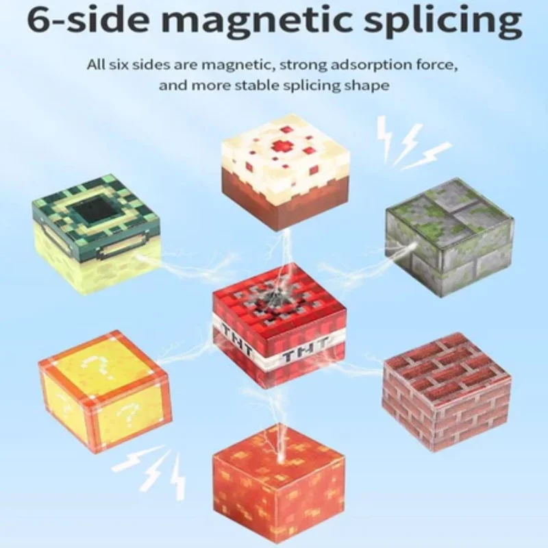 المغناطيسي بنة المغناطيس مكعب الألغام العالم مجموعة لصبي فتاة طفل سن 3 + DIY نموذج الأطفال الجذعية لعبة حسية هدية الكريسماس