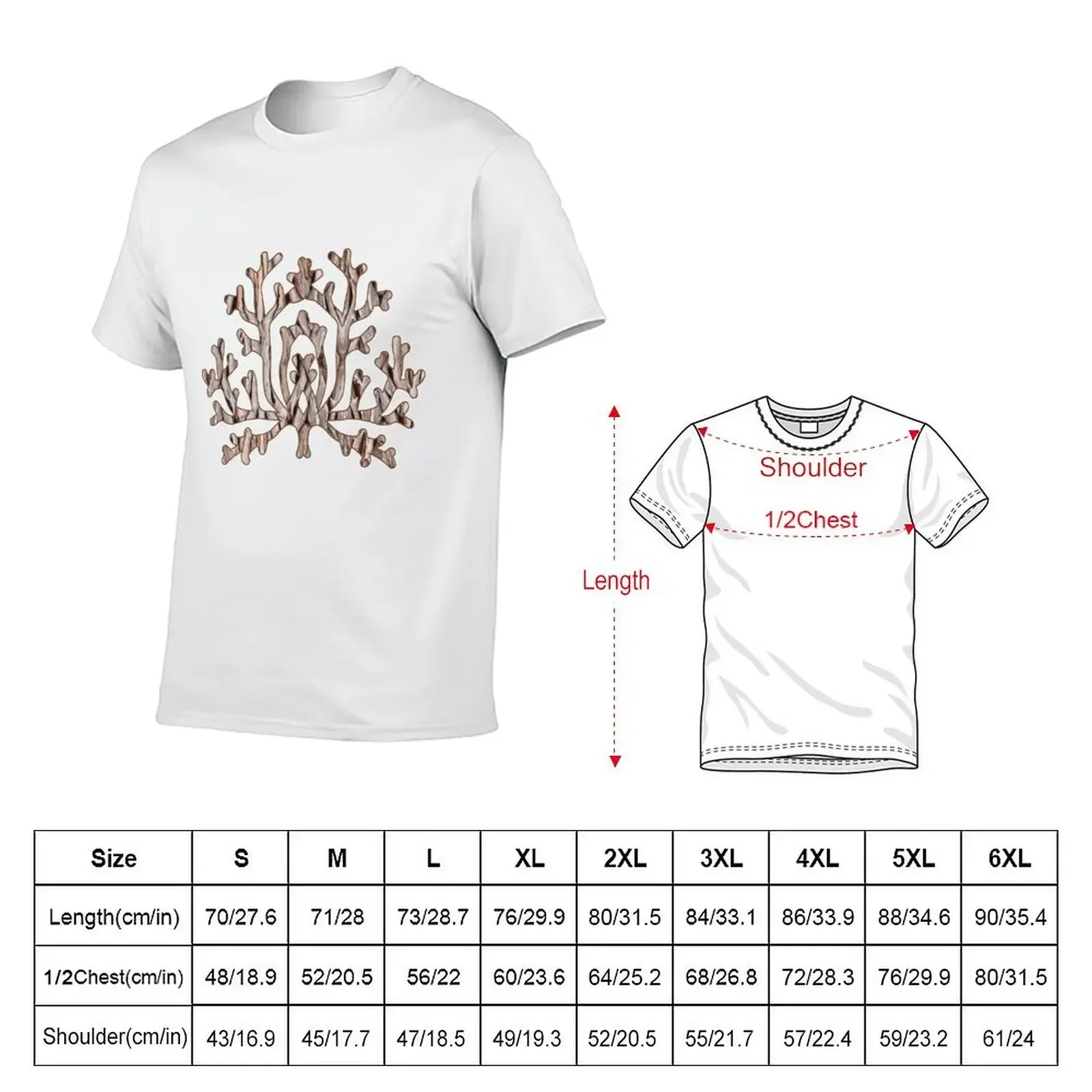 Driftwood Coral Tree - neutral brown beige - Vicki Hadfield T-Shirt blanks Short sleeve tee luxury clothes men