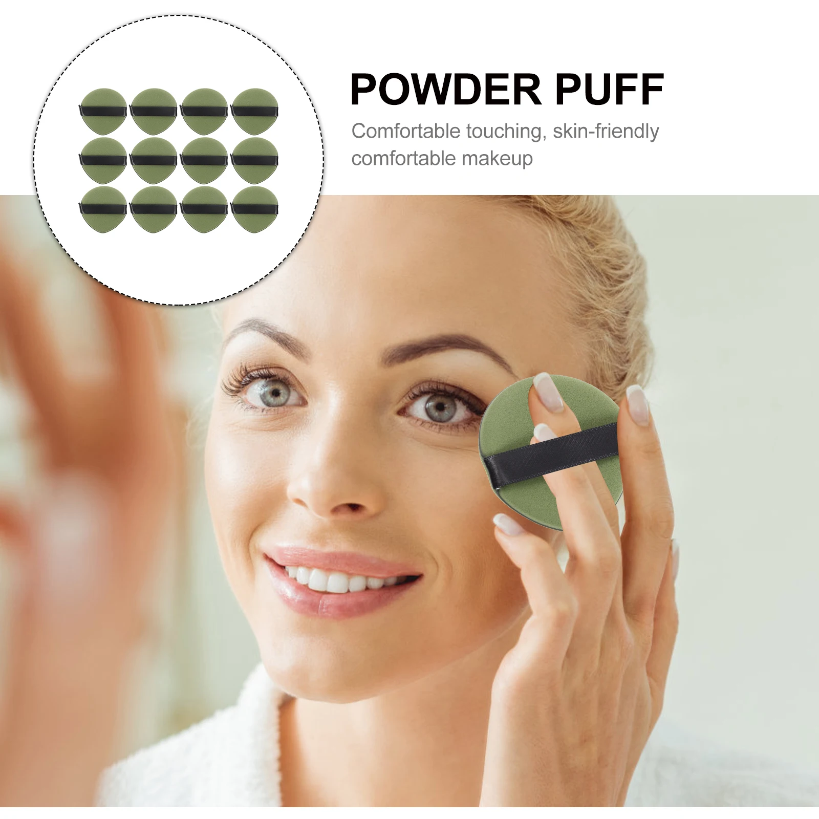 

12pcs Hydrophilic Non Latex Women Makeup Powder Face Wet Dry Teardrop Shape Foundation Tools