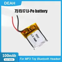 1-4PCS 751517 3.7V 100mAh Rechargeable Lithium Polymer Battery For Cheerson CX-10 CX10 CX12 JJ820 V646 V676 JJ810 RC Helicopter