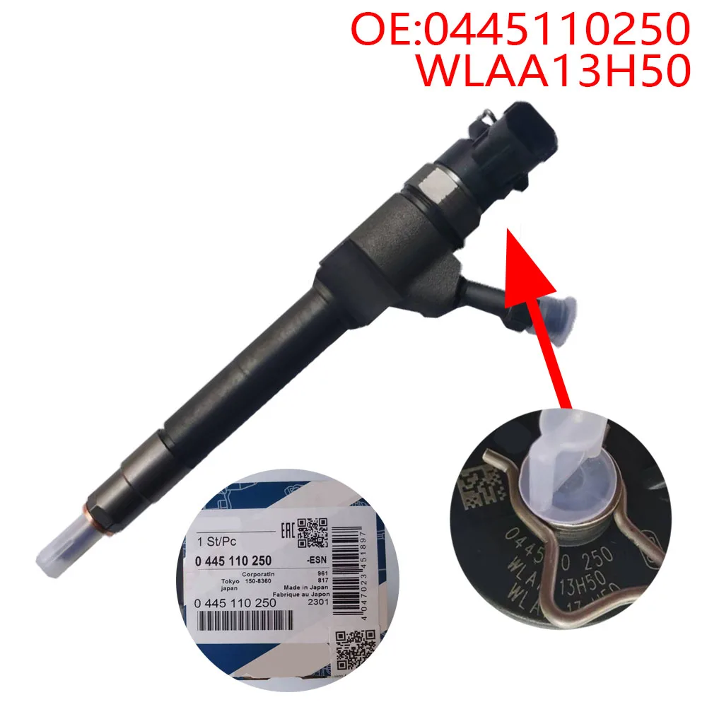 0445110250 Injector WLAA13H50 0986435123 0445110250 For Ford Mazda Common Rail BT50 2.5L