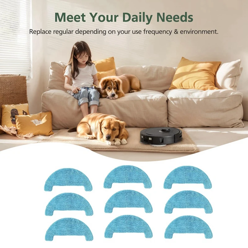 ผ้าทําความสะอาด 9 ชิ้นสําหรับอุปกรณ์เสริมเครื่องดูดฝุ่นหุ่นยนต์ Loorow AT800