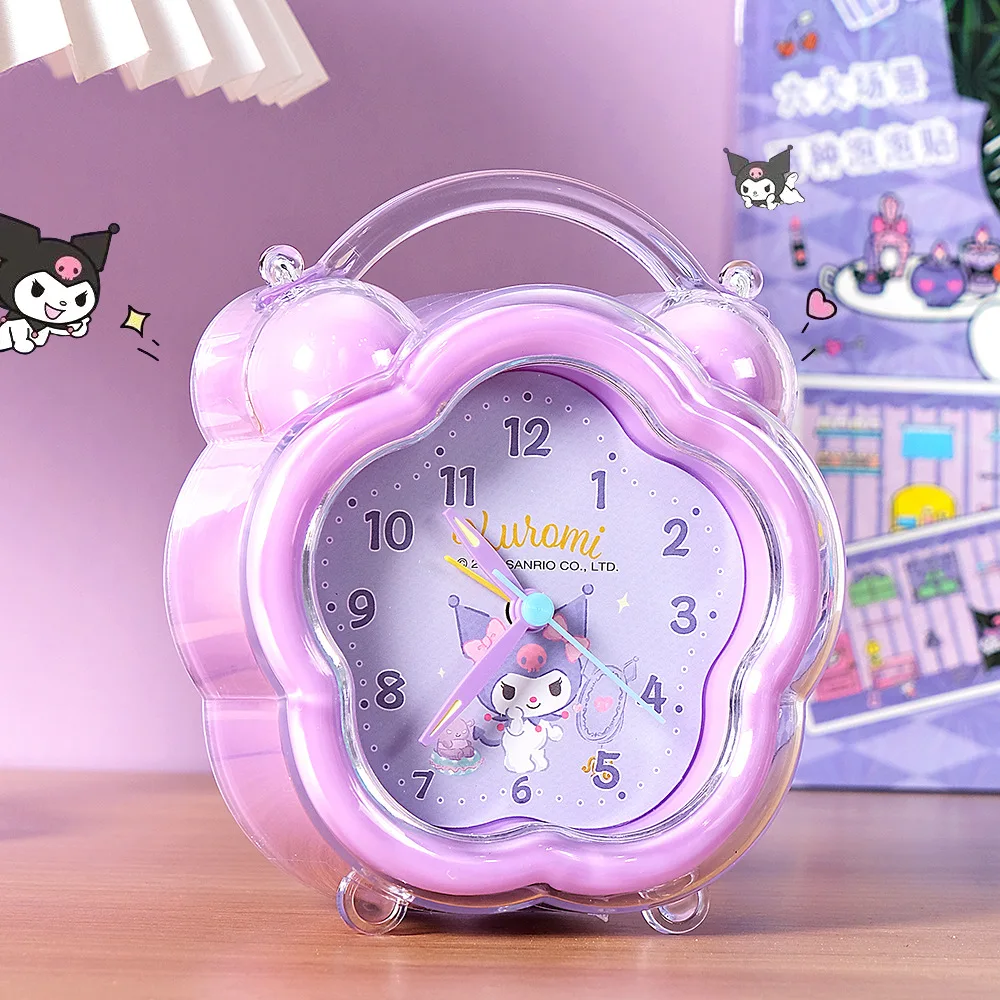 

Cartoon Kuromi Sanrio Little Alarm Clock Melody Bedroom Desktop Wake Up Artifact Student Hostel Mute Clock Cinnamoroll Kawaii