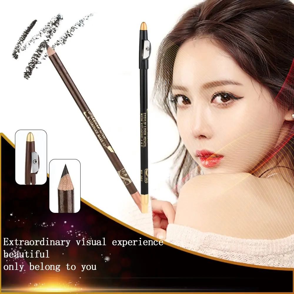 Women Makeup Beauty Black/Brown Eye Liner Waterproof Eyebrow Pencil Sharpener  Lid view 3