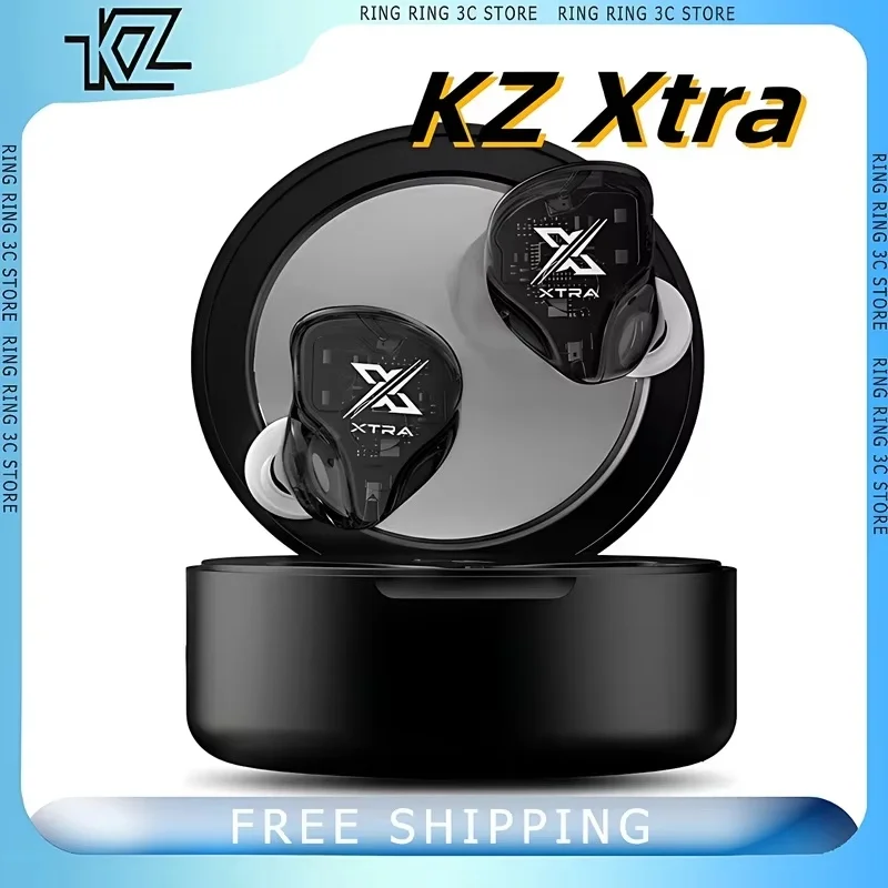 

KZ Xtra Wireless Earphones Low Latency HIFI Earphones With 3-Mic TWS Active Noise Cancelling Bluetooth 5.4 Custom Gaming Earbuds