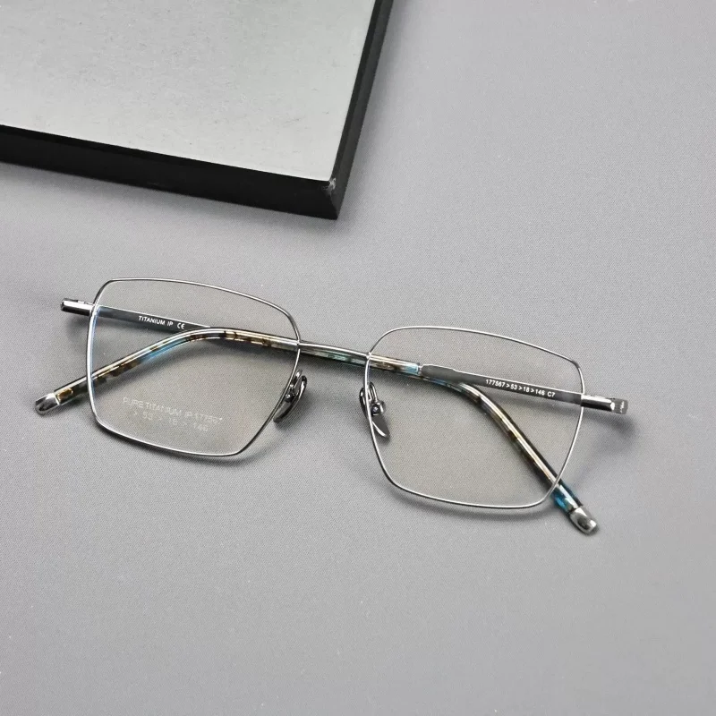 

Прямоугольная мультифокальная оправа для очков по индивидуальному заказу, оптическая формула, близорукость, чтение, титановые очки для дальнозоркости