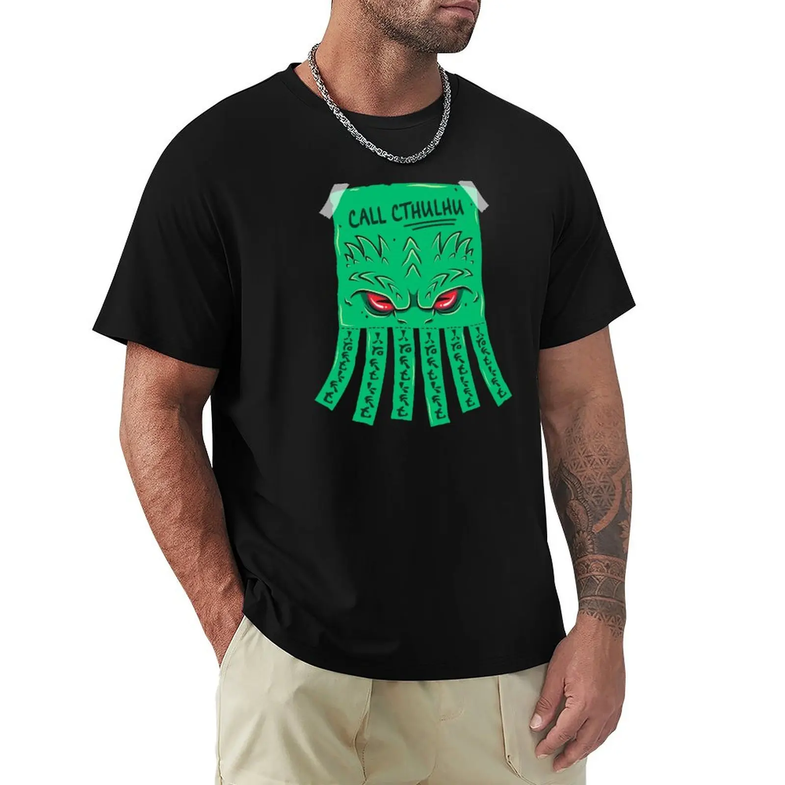 اتصل Cthulhu تي شيرت ملابس عتيقة للرجال