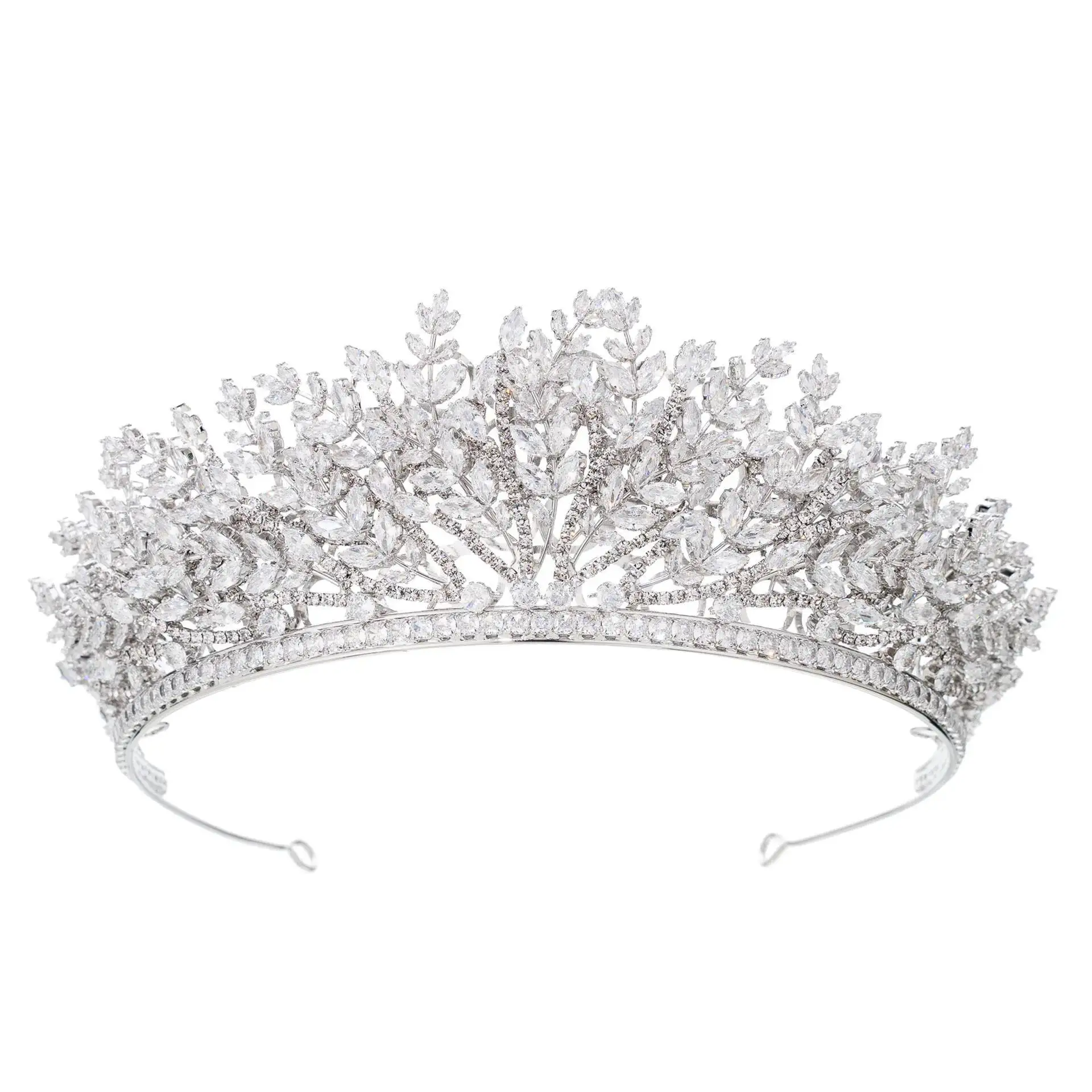 Cubic Zirconia Bridal Tiara Wedding Crown CZ Bride Headdress Princess Queen Crowns For Pageant Women Prom Diadem Headpieces