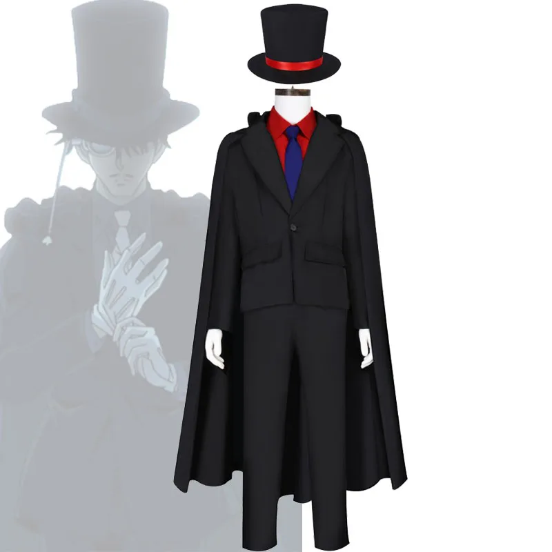 

Halloween Kuroba Touichi Cosplay Costume 1412 Phantom Black Uniform Suits And Hat Carnival Party Magician Kid Stage Outfits