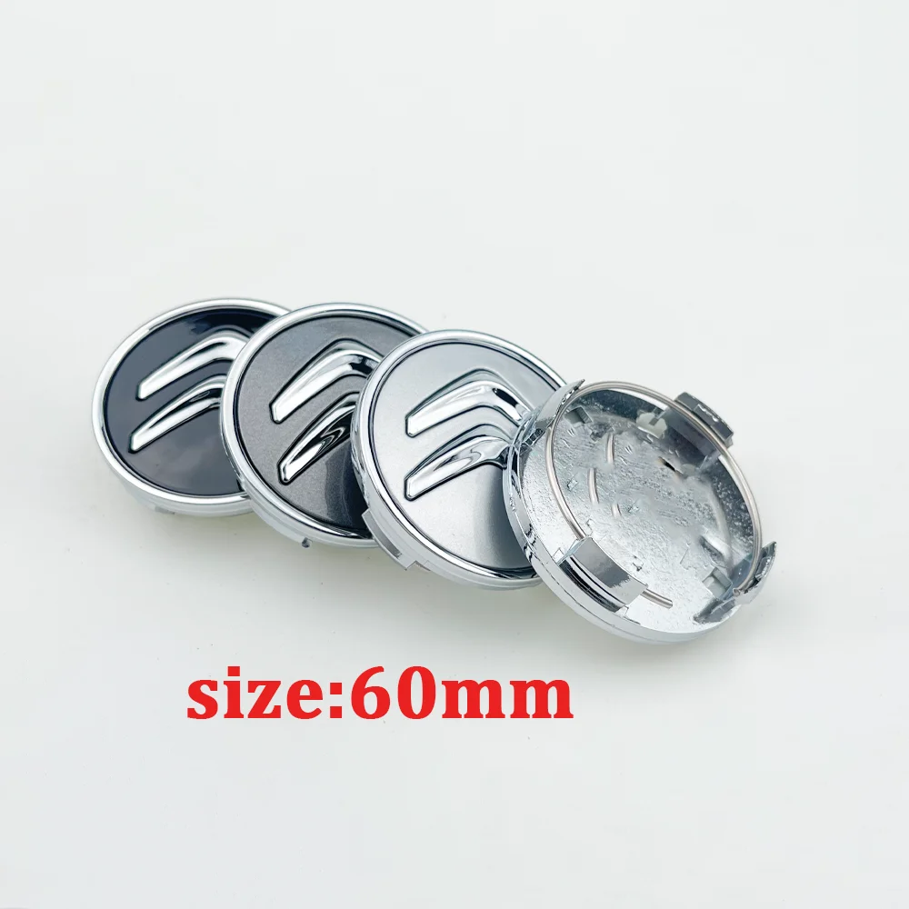 4 pièces 60mm capuchon central de roue de voiture Logo jante moyeu couvre roue couverture Badge emblème pour citroën C2 C4 C5 C6 c-quatre accessoires de voiture
