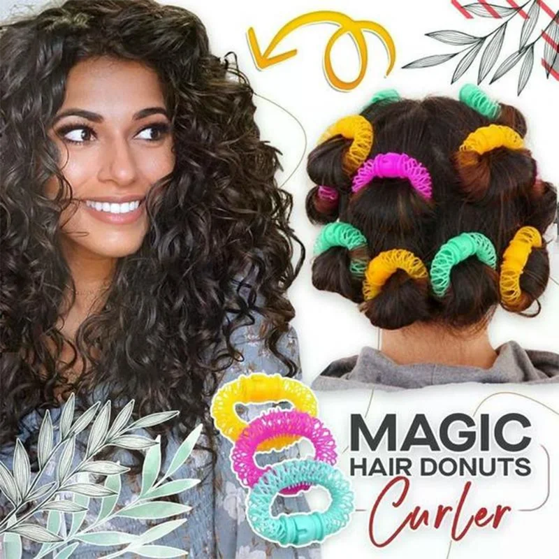 Rizador de pelo Donuts para mujer, rodillo para peinar el cabello, rizos flexibles, sin calor, rizos en espiral, herramienta DIY, accesorios para el cabello