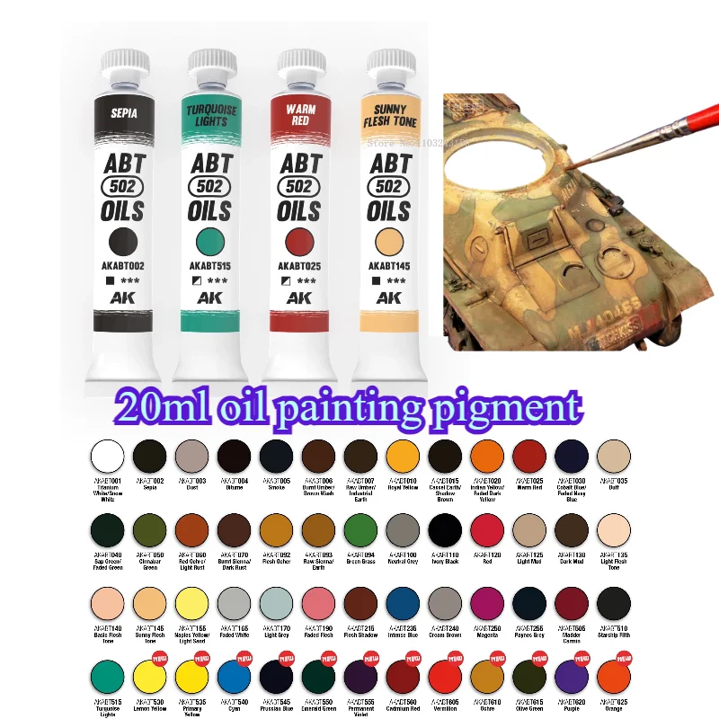 20ML Oil Painting Pigments Handmade DIY Tanks Airplanes Vehicles Painting Doodle Coloring Aging Effect Oil Painting Pigments