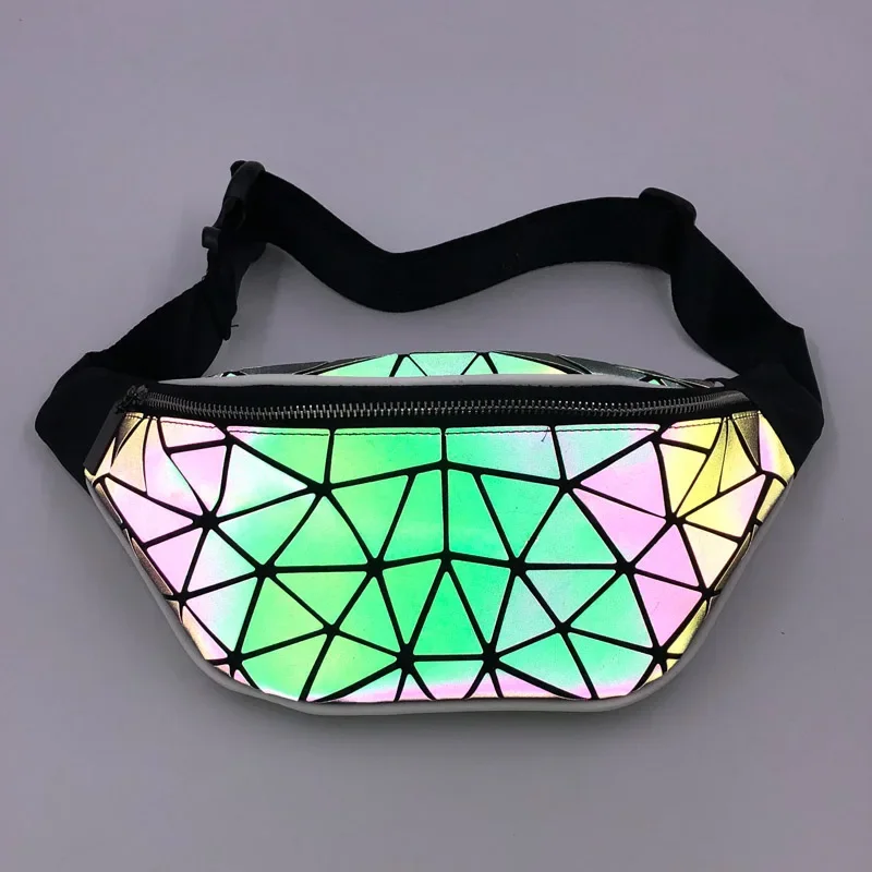 2024 Fashion Luminous Waist Bags Women Waist Fanny Packs Belt Bag Luxury Brand Geometric Chest Handbag Pouch Geometry Waist Pack