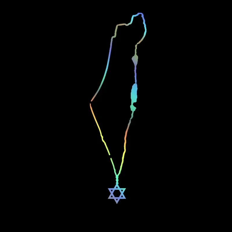 

Car Sticker Israel Map Necklace Vinyl Decal Waterproof Auto Decor on Truck Bumper Rear Window DIY Car Body Styling
