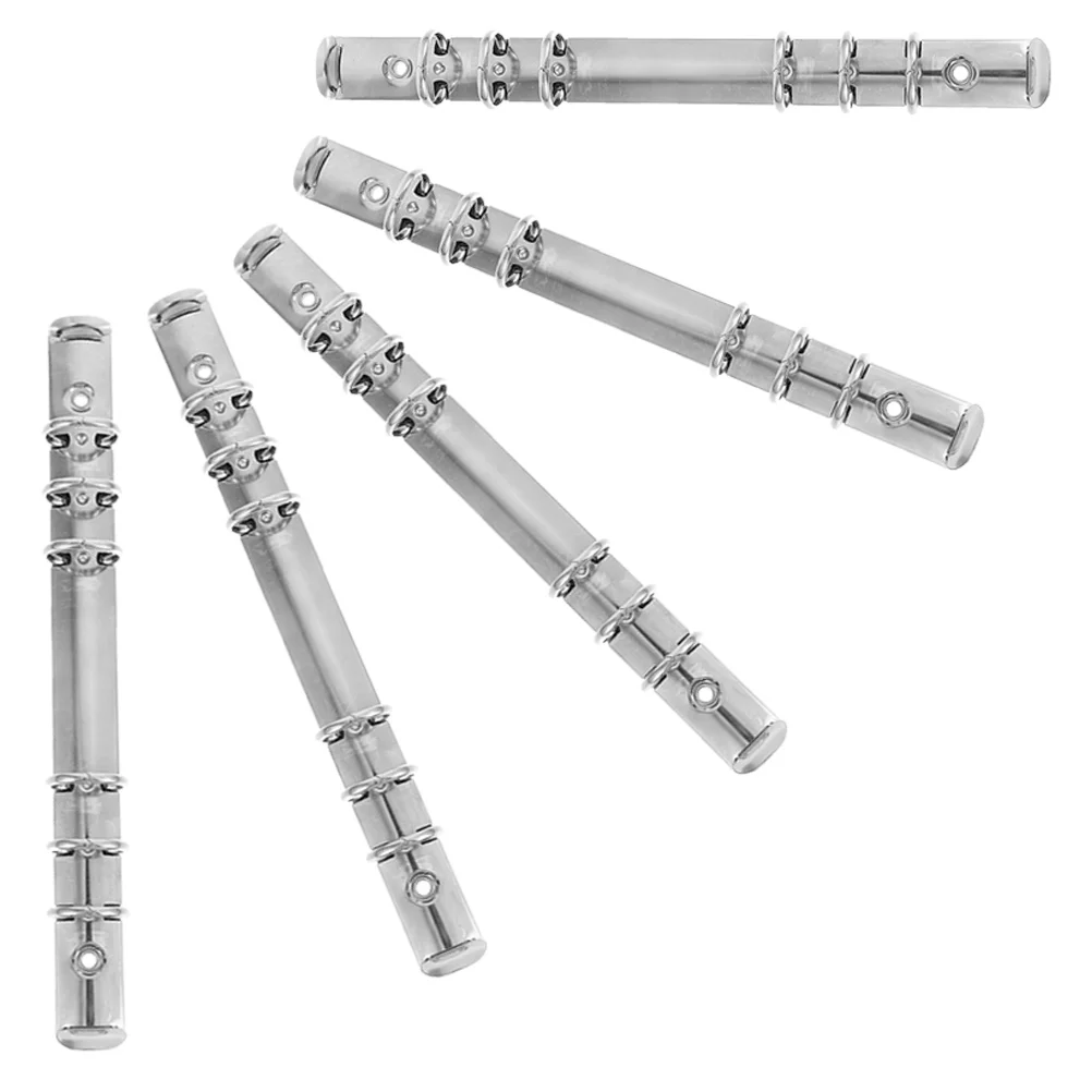 

5Pcs Metal Binder Rings Mechanism Rust-Proof for Loose Leaf Notebook DIY Making Replacement 6-Ring Binder Inserts School Office